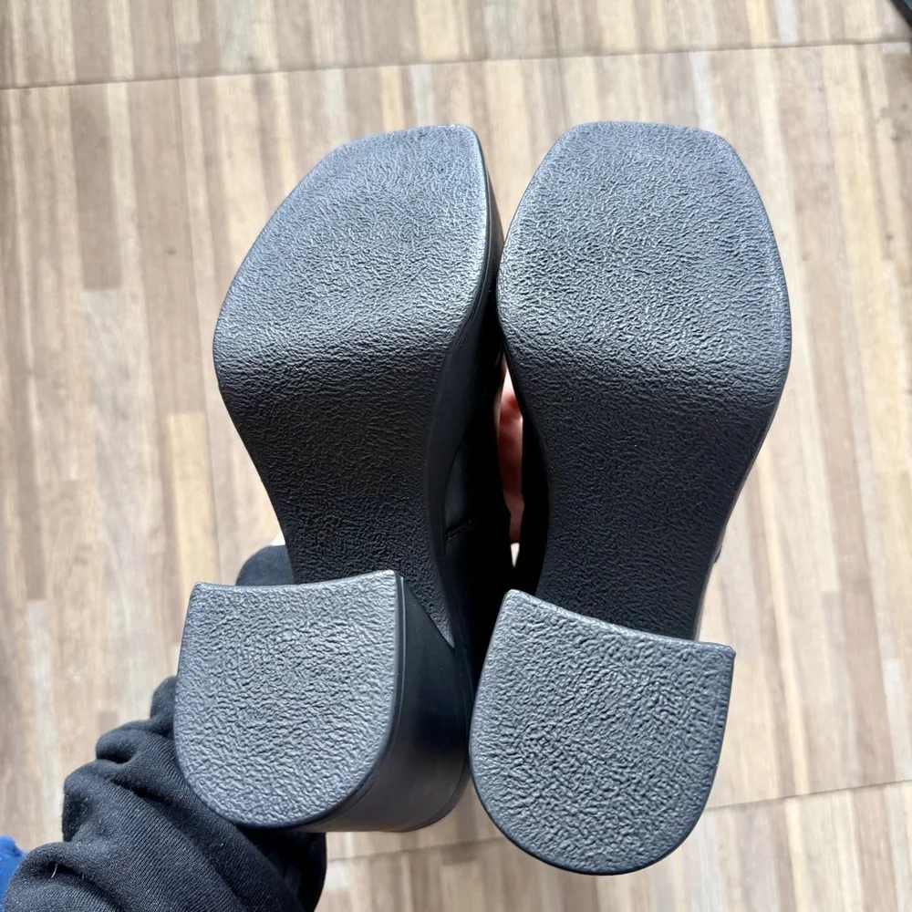 Steve Madden PHOENIX black leather platform heel boots, women’s size 6 - Picture 8 of 8